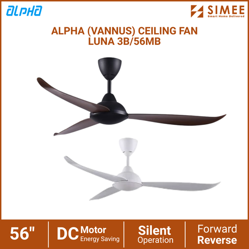[AL-LUNA3B/56MB] Alpha (Vannus) Ceiling Fan LUNA 3B/56MB